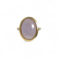 vintage ring lichtpaarse jade steen goud