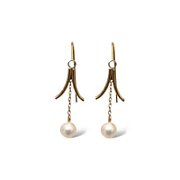 parel hanger oorbellen van goud vintage