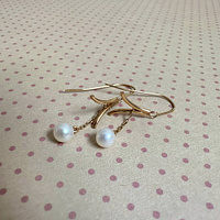 parel oorbellen vintag gouden tulp hangers