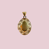gouden medaillon ovaal locket blossom 9k