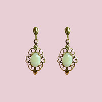 vintage opaal oorhangers 9 karaat goud