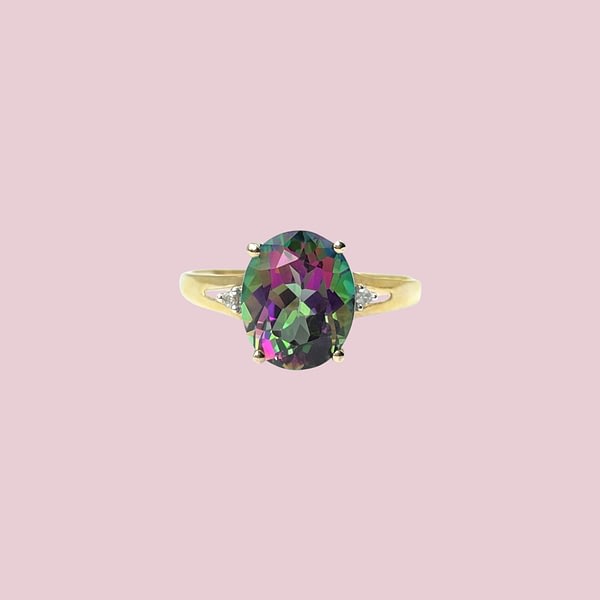 gouden ring met mystic topaz topaas vintage ringen
