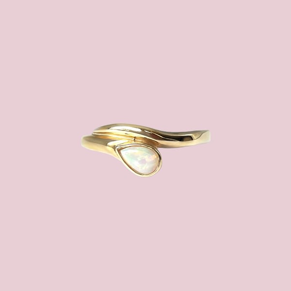 vintage ring met opaal gouden snake ring