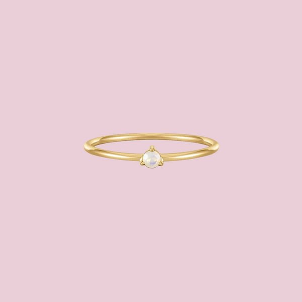 gouden ring met geboortesteen 14k