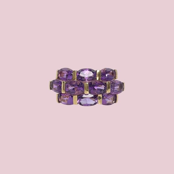 vintage amethist ring statement ring