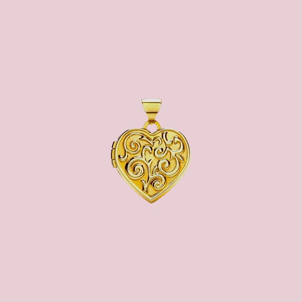 vintage locket medaillon hartje goud floral