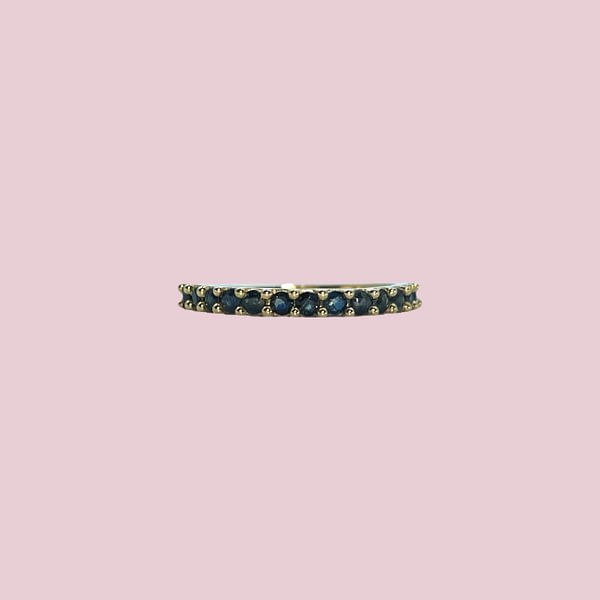saffier eternity ring blauwe steen karaat goud