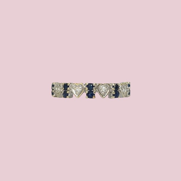 vintage saffier diamant eternity ring goud