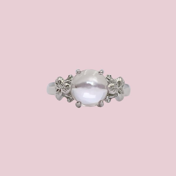 vintage ring maansteen witgoud