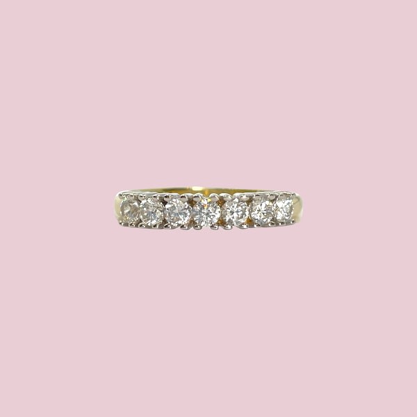gouden eternity ring zirkonia 7 steens karaat