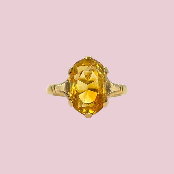 vintage citrien ring goud karaat
