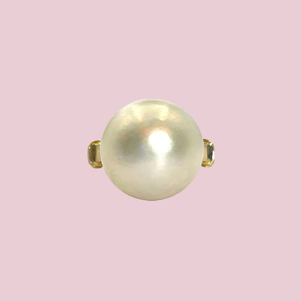 vintage parelring 14 karaat goud