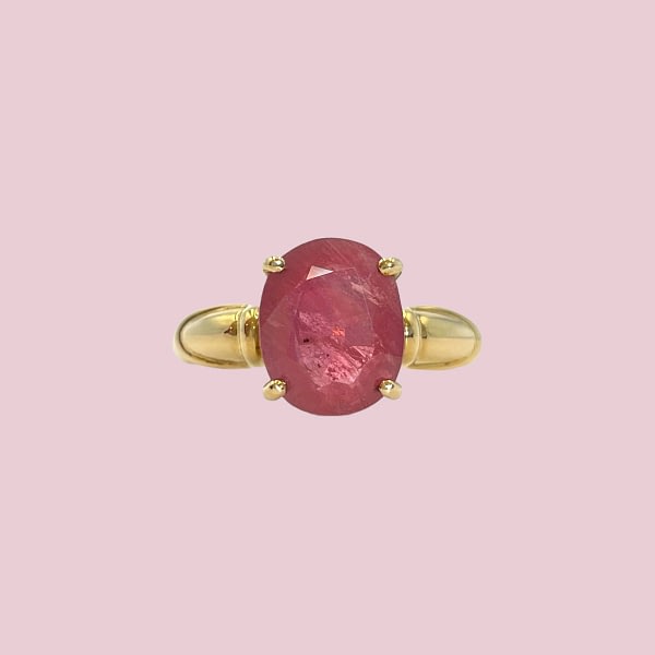 vintage robijn ring 9k goud