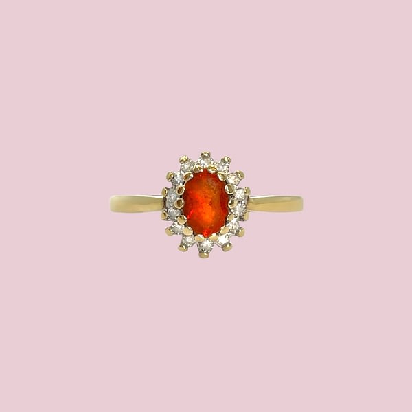 vuuropaal vintage ring diamant cluster goud