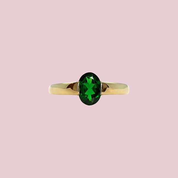 vintage ring met chrome diopside