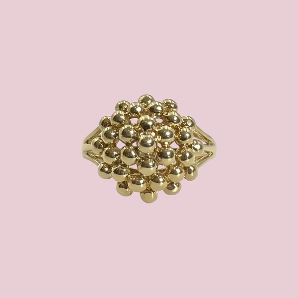 vintage ring bolletjes cluster open design