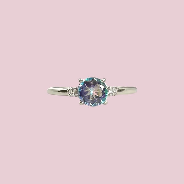 vintage mystic topaz ring witgoud
