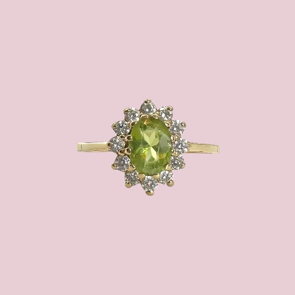 vintage ring peridoot cluster