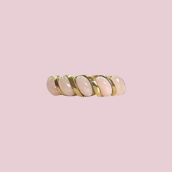 vintage ring rozenkwarts goud