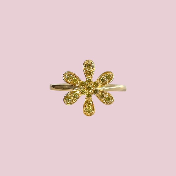 vintage ring bloem diamant