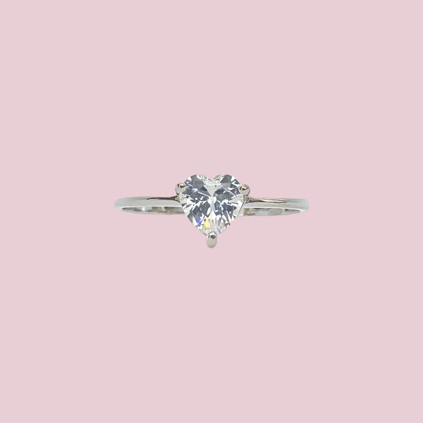 vintage ring witgoud 18k hart
