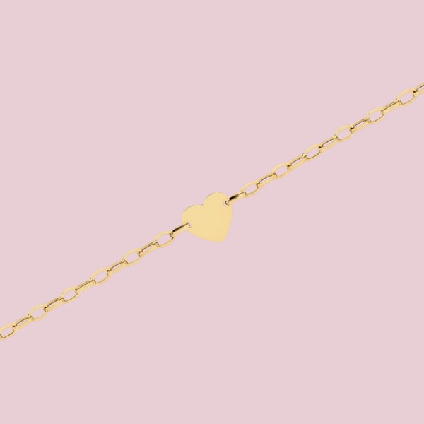 gouden armbandje hart schakel 9k