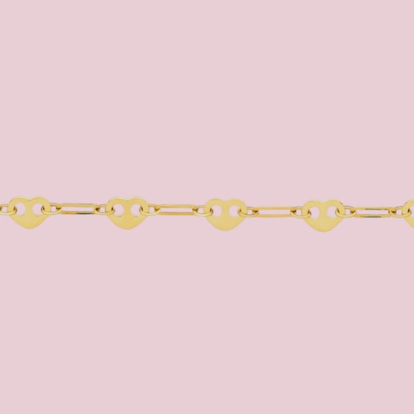 gouden armbandje met hartjes schakels