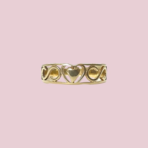 vintage ring hartjes band ring