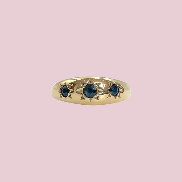 vintage ring saffier gypsy trilogie
