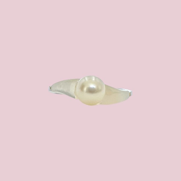 vintage ring parel 18 karaat witgoud