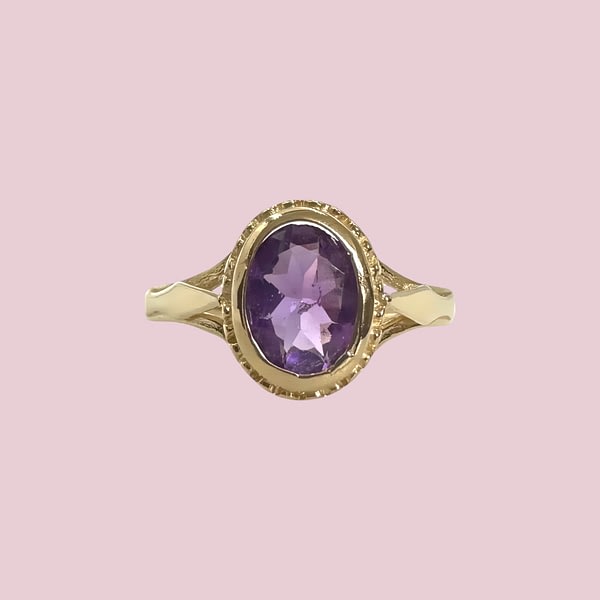vintage amethist ring rubover