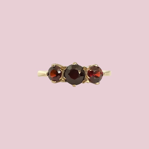 vintage ring granaat trilogie