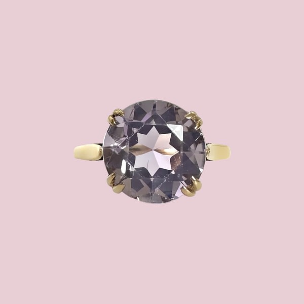 vintage ring met grote amethist 9k goud