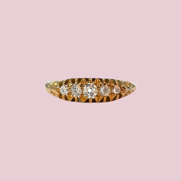 antieke 18 karaat ring met diamant