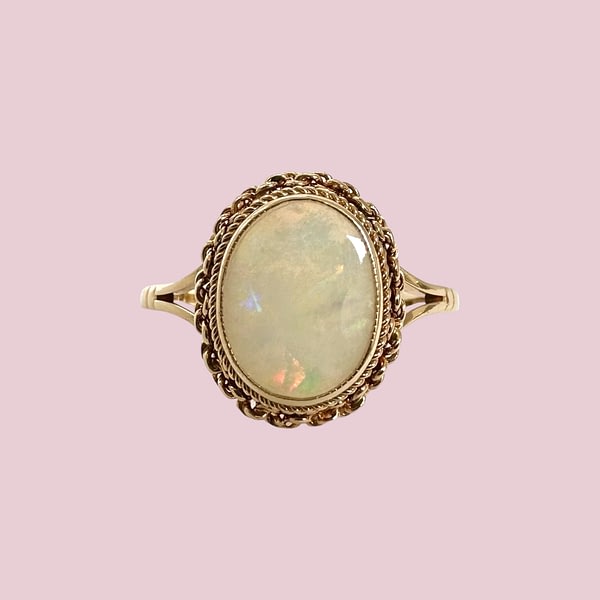 vintage opaal ring goud