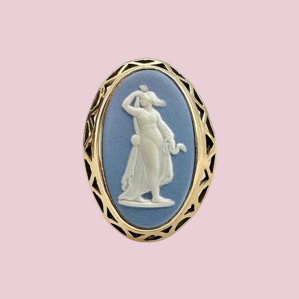 vintage wedgwood ring jasperware 9 karaat goud hygieia