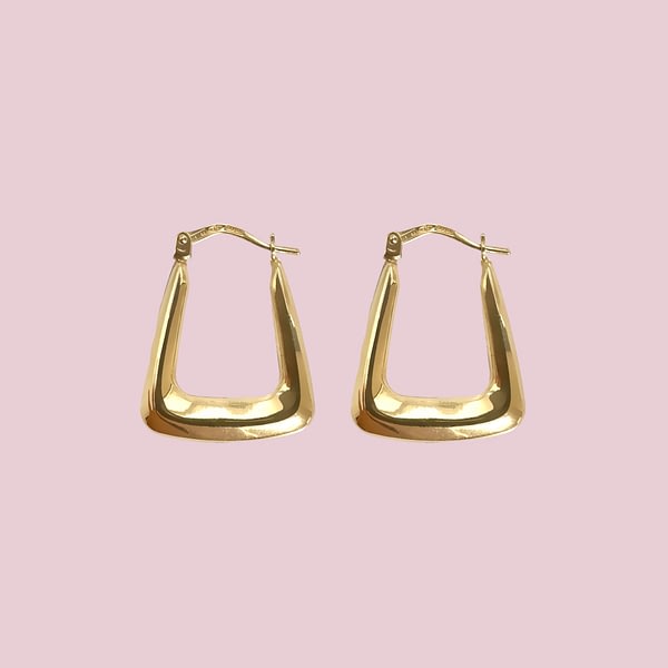 gouden oorbellen van 9 karaat handbag model