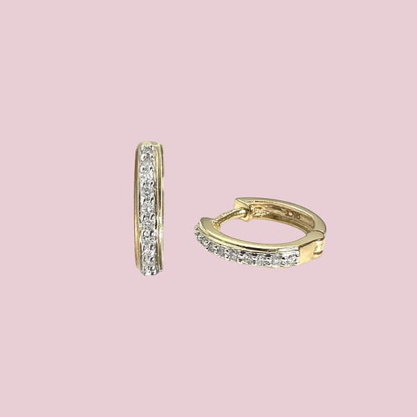 huggies diamant oorbellen 9k goud