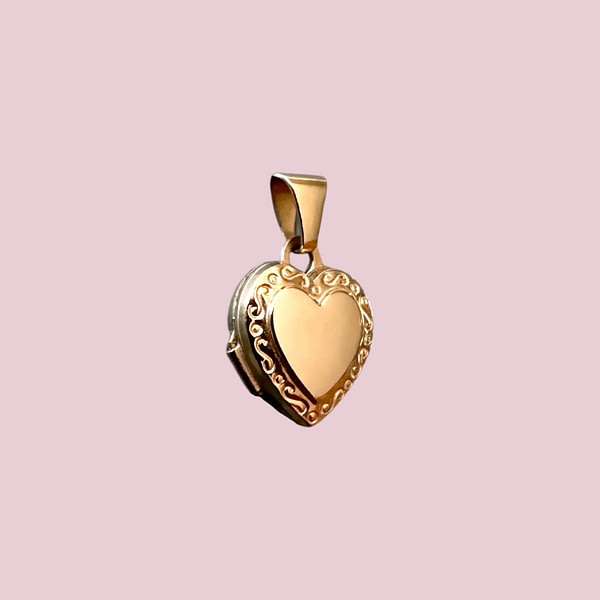 vintage locket klein hartje van 9 karaat goud