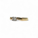 vintage solitaire diamant ring 0.15 ct diamant 9k goud