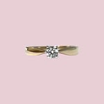 vintage diamant solitaire ring 0.15 ct diamant geelgoud