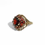 vintage granaat ring 9k goud kleine ring maat