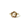 vintage parel ring goud bloem zetting