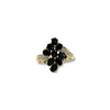 vintage saffier en diamant cluster ring groot goud