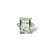 ring groene amethist en diamant groot rechthoekig witgoud