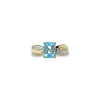 vintage ring topaas rechthoekig diamant 9k goud