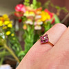 vintage robijn cluster ring bloem 9 karaat goud