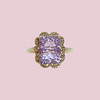 vintage amethist ring rechthoekig 9k goud