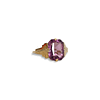 gouden ring met paarse steen rechthoekig