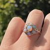 vintage ring met cluster van opaal karaat goud